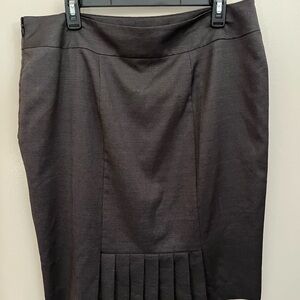 Ann Taylor Womens Skirt A-Line Size 12 Gray Side Zip Back Pleat Detail Lined